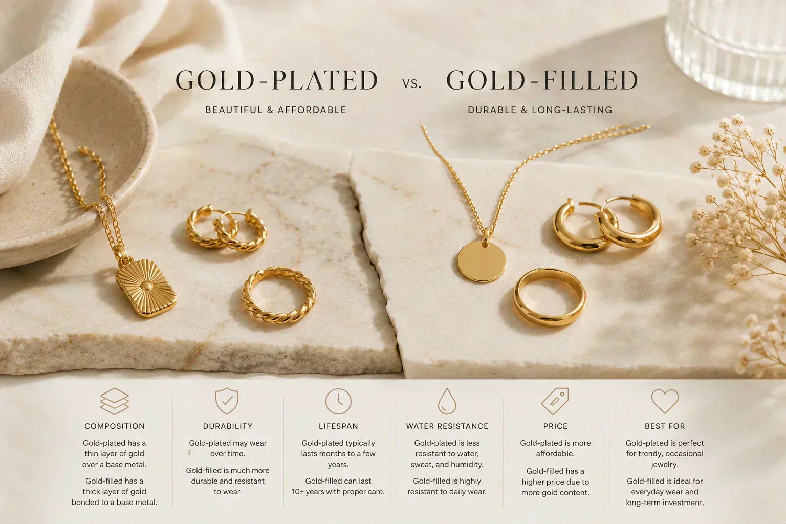 Gold-Plated vs Gold-Filled Jewelry: Which One Should You Choose?