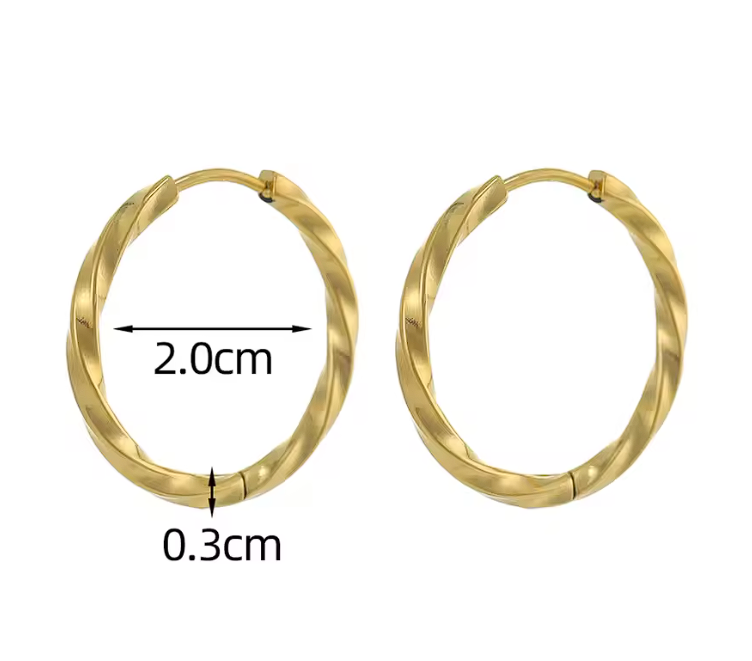 Gold-plated stainless steel hoop earrings