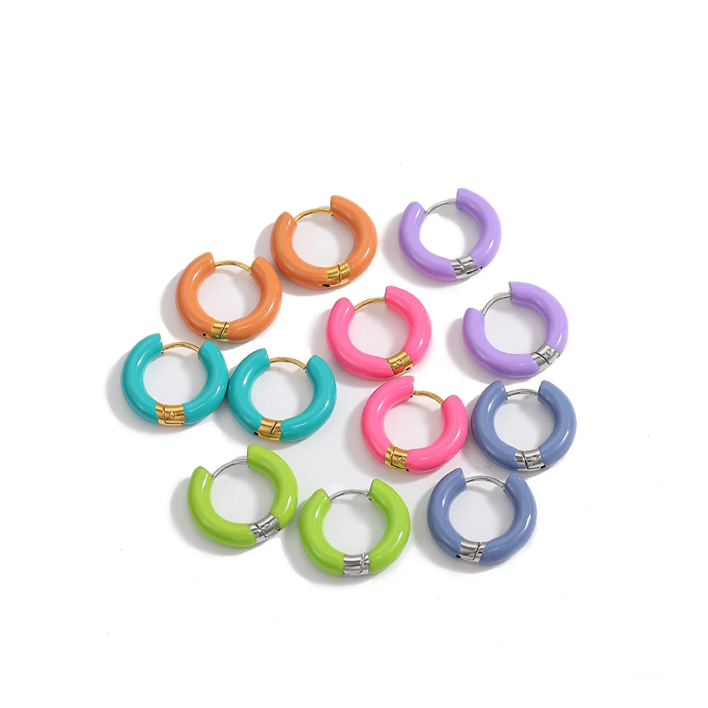 colored earring with gold plated or sil ver detail