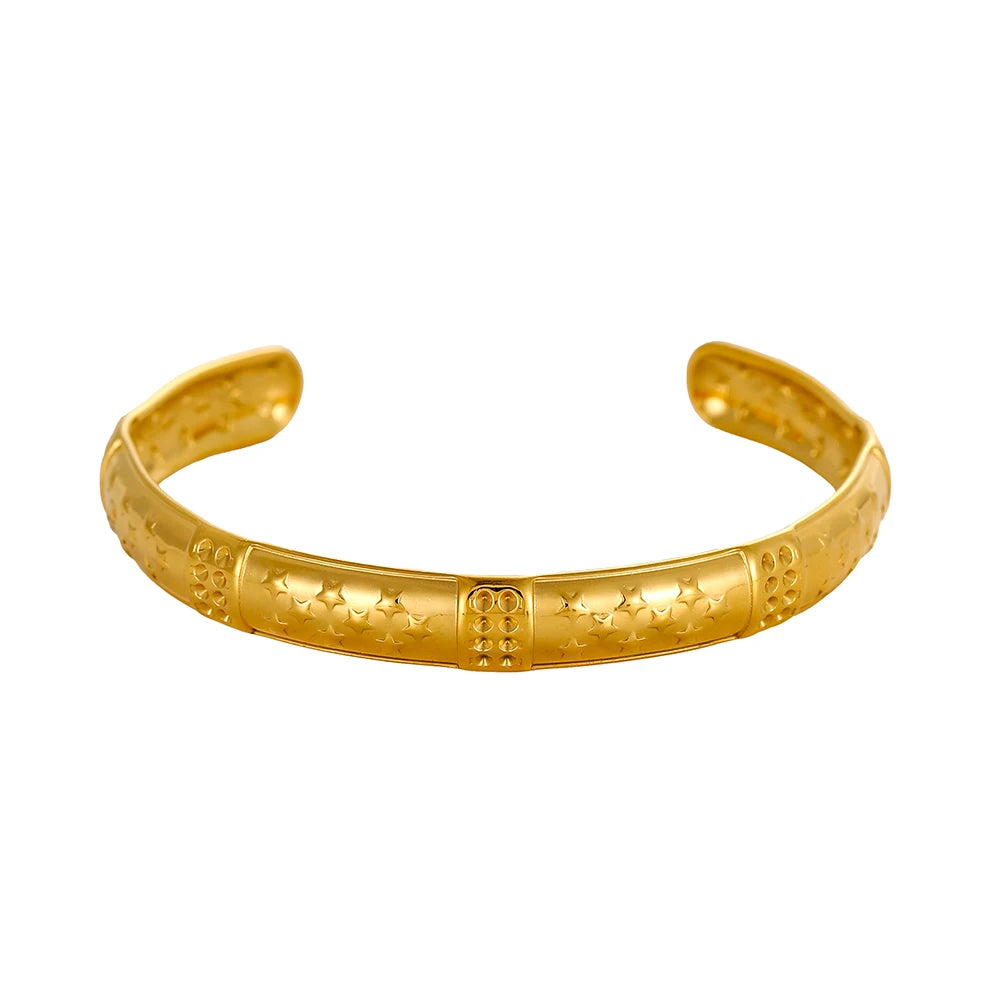 Gold-plated stainless steel cuff bracelet