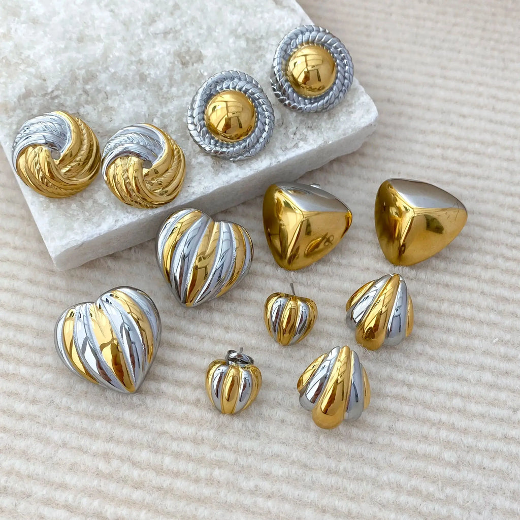Gold plated and silver tone earrings