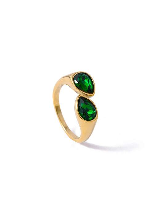 Noemie - Emeraude / resizable / Gold