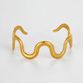 Gold-plated stainless steel cuff bracelet
