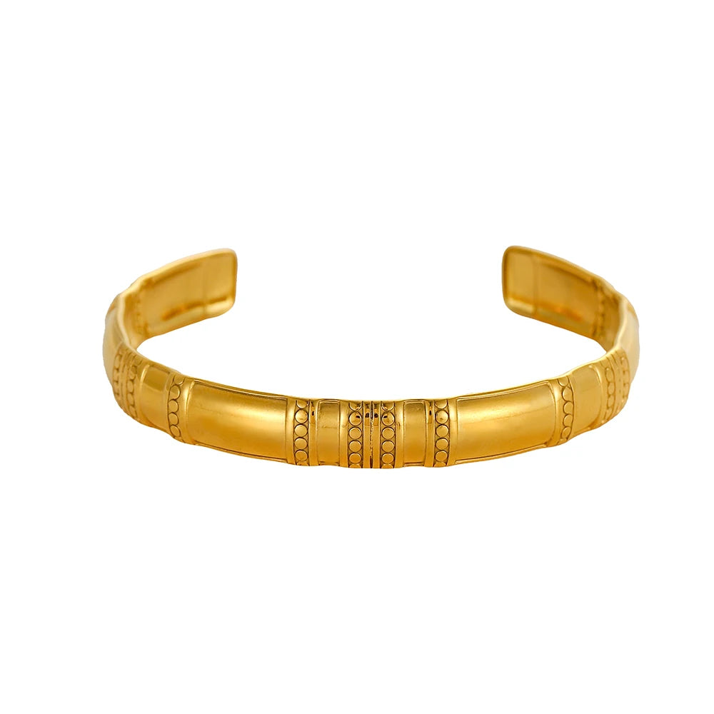Gold-plated stainless steel cuff bracelet