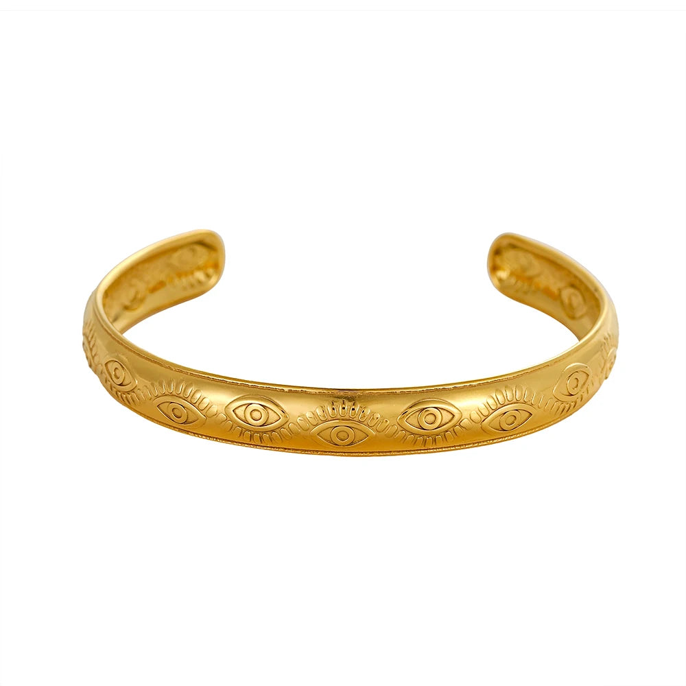 Gold-plated stainless steel cuff bracelet