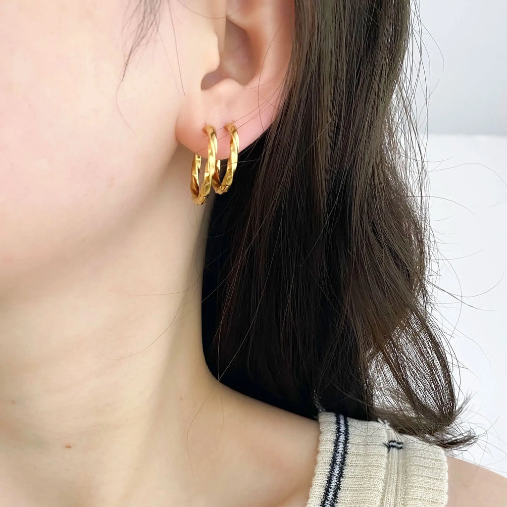 Gold-plated stainless steel hoop earrings