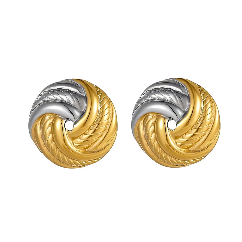 Gold plated and silver tone earrings