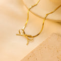 Gold-tone bow necklace