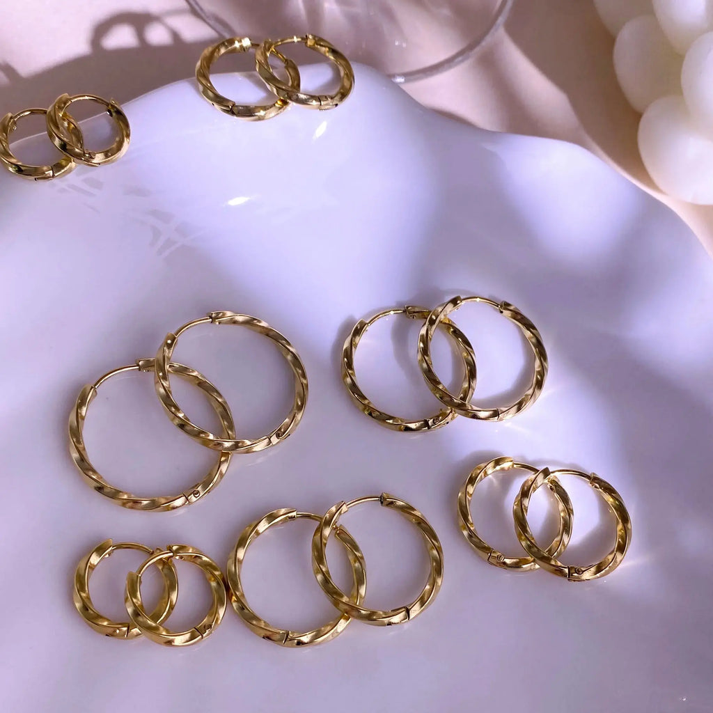 Gold-plated stainless steel hoop earrings