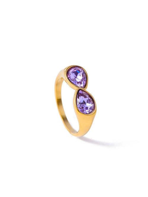 Noemie - Amethyst / resizable / Gold