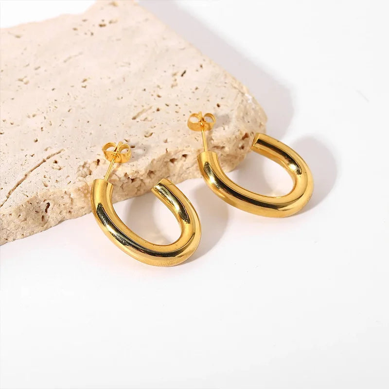 Gold-plated stainless steel earrings
