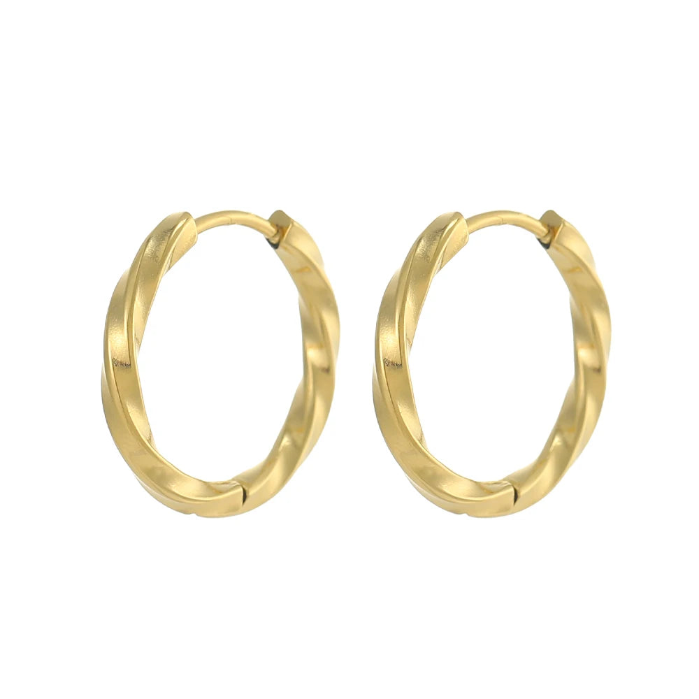 Gold-plated stainless steel hoop earrings