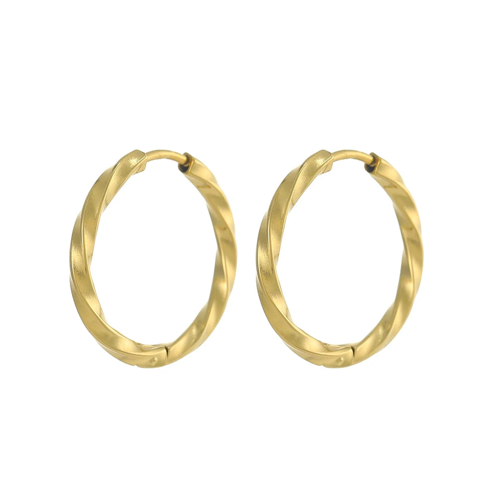 Gold-plated stainless steel hoop earrings