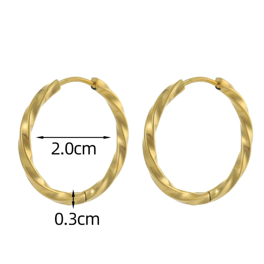 Gold-plated stainless steel hoop earrings
