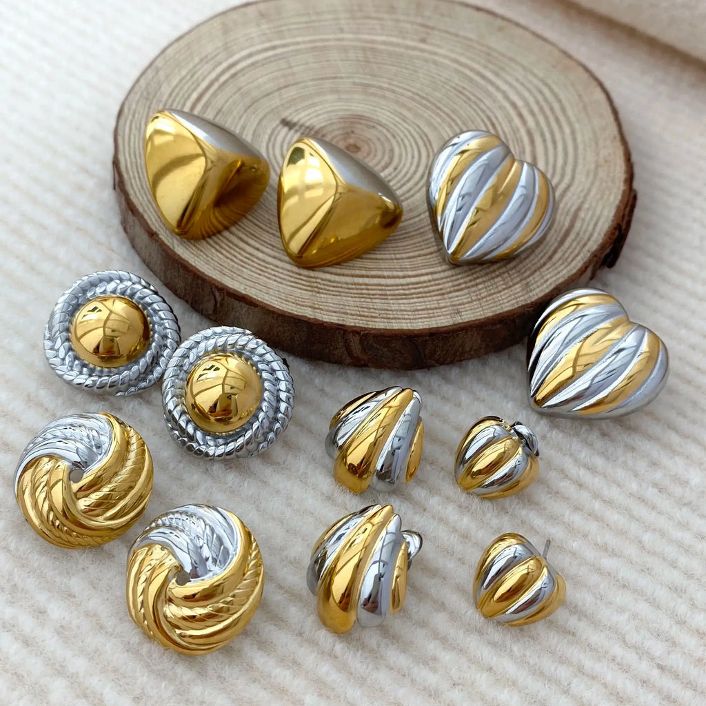 Gold plated and silver tone earrings