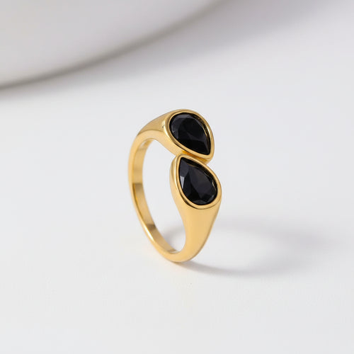 Noemie - Onyx / resizable / Gold