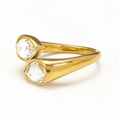 Noemie - White cristal / resizable / Gold