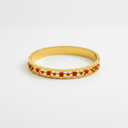 Gold-plated stainless steel bracelet with zircon detail