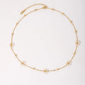 Gold-plated stainless steel floral necklace