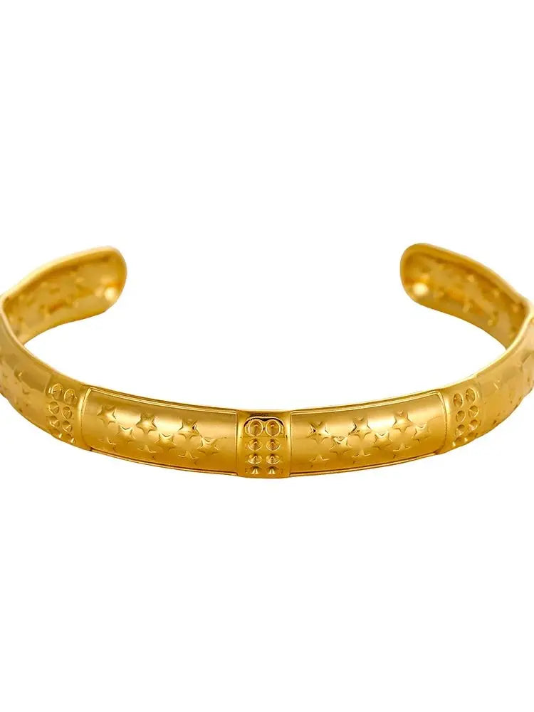 Gold-plated stainless steel cuff bracelet