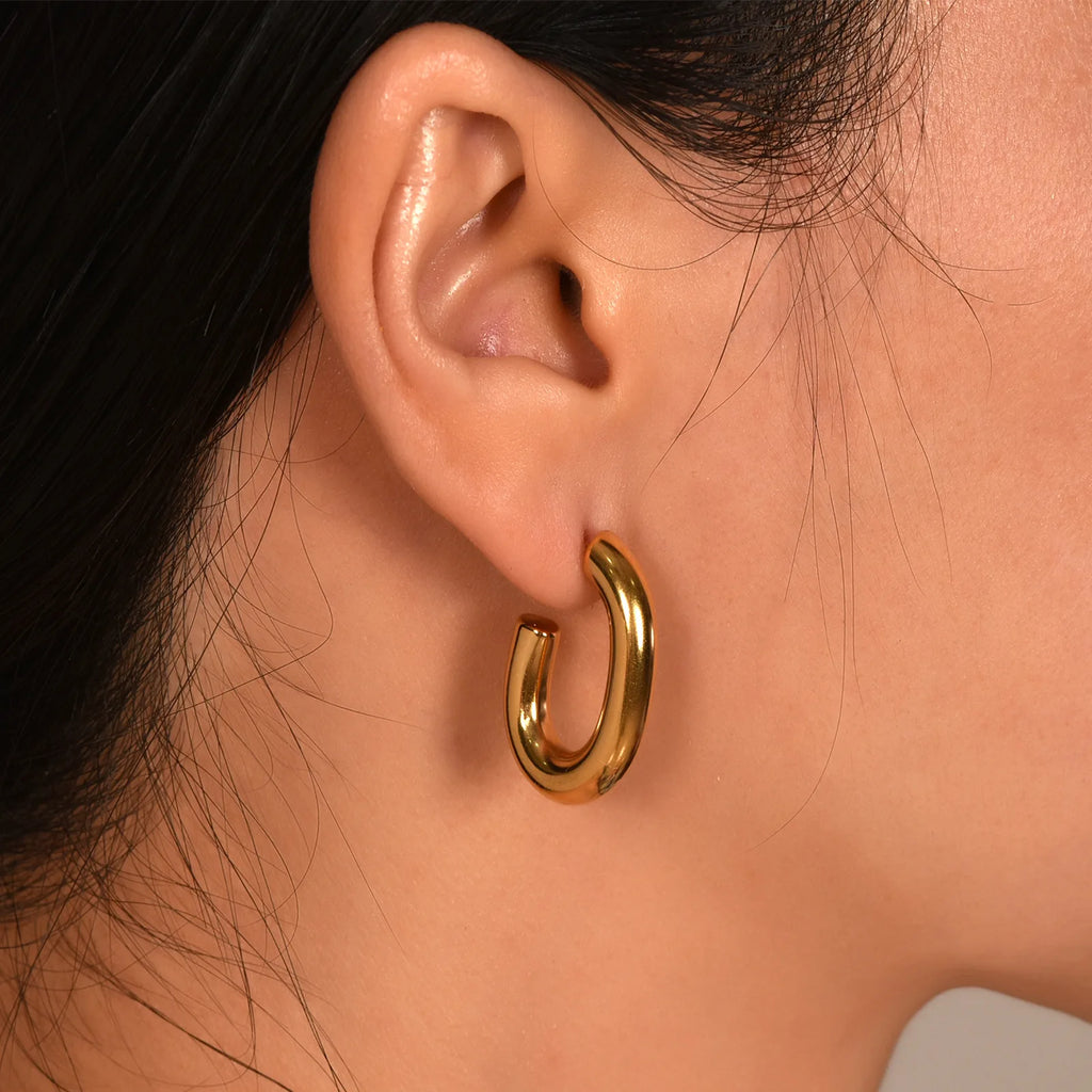 Gold-plated stainless steel earrings