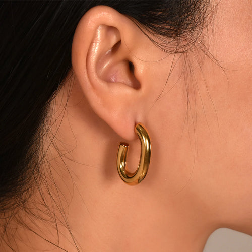 Gold-plated stainless steel earrings