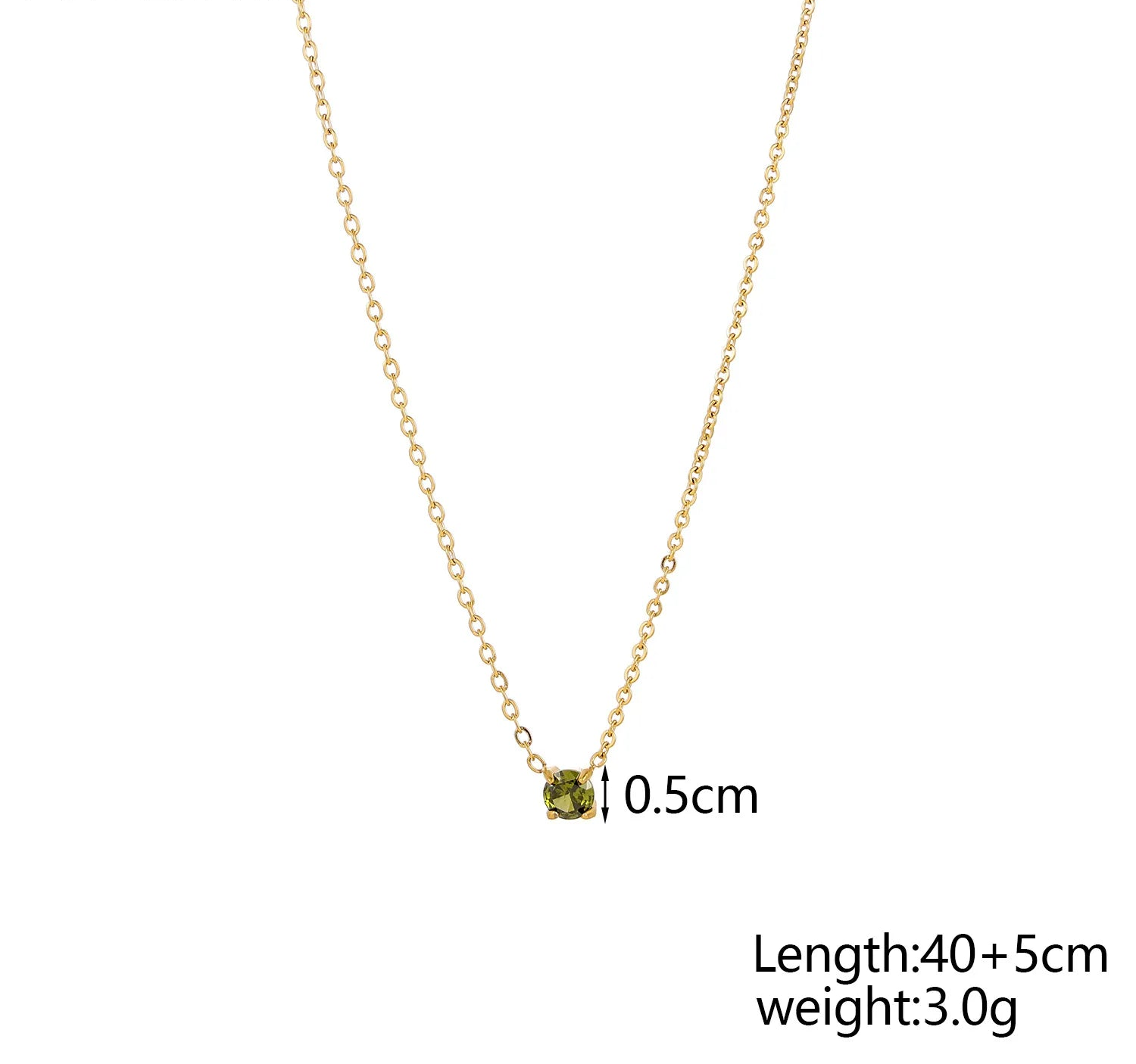 Gold-plated stainless steel necklace with zircon detail