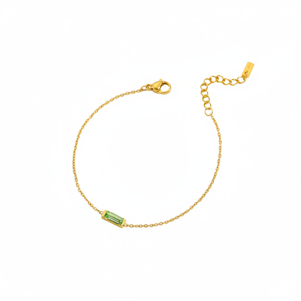 Gold-tone bracelet with colored stone detail
