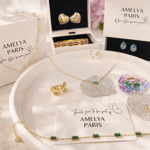Stainless steel jewelry set with rings, necklaces, bracelets and earrings