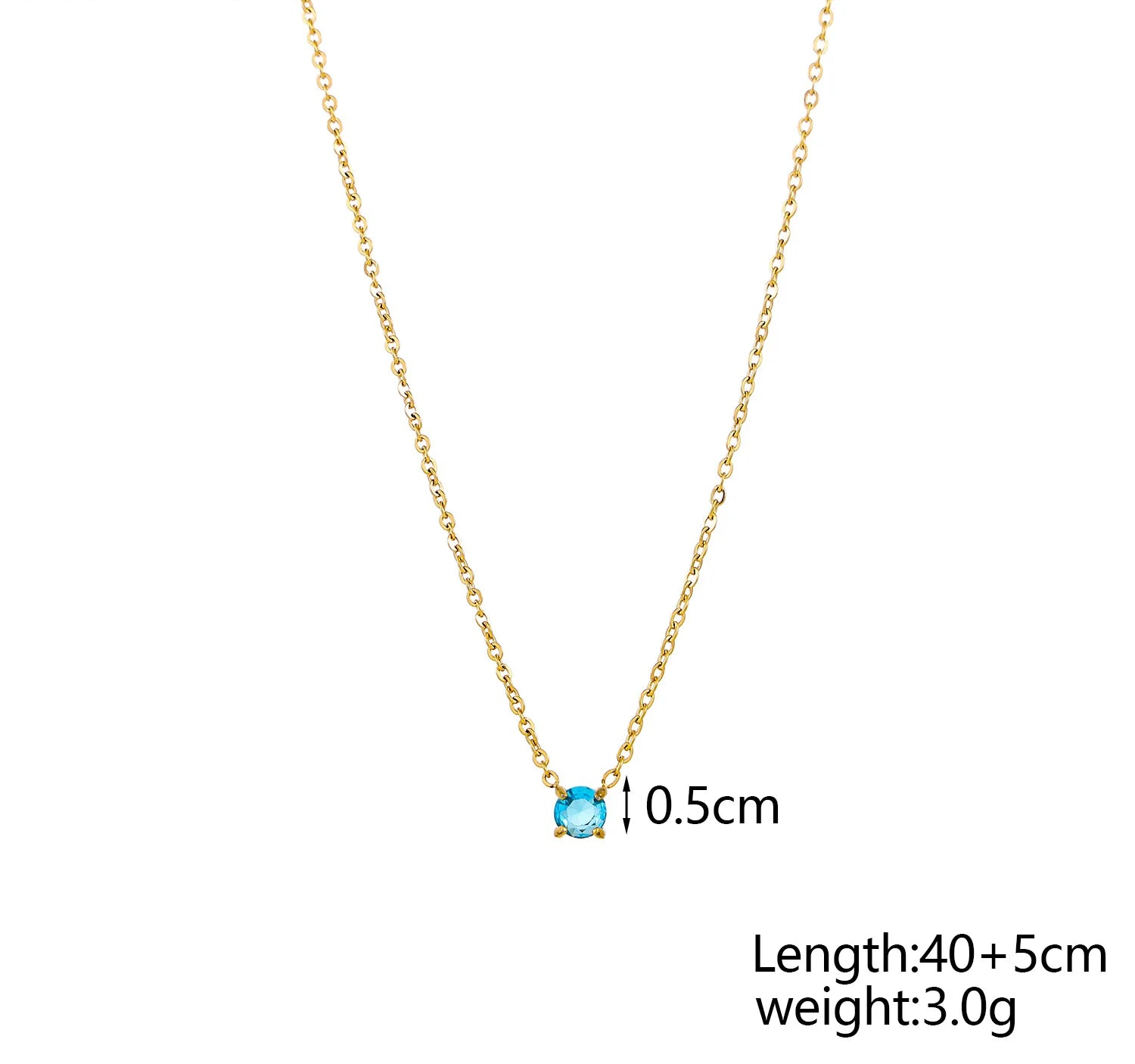 Gold-plated stainless steel necklace with zircon detail