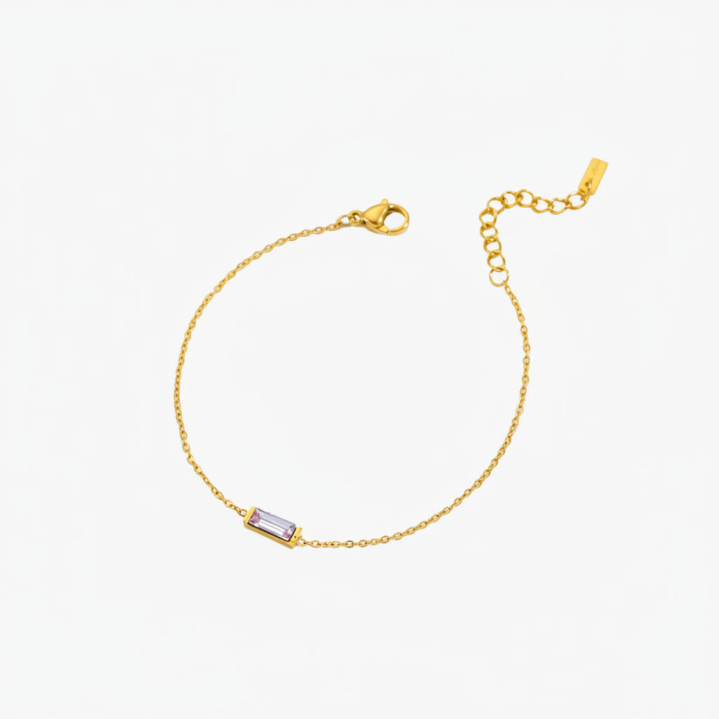 Gold-tone bracelet with colored stone detail