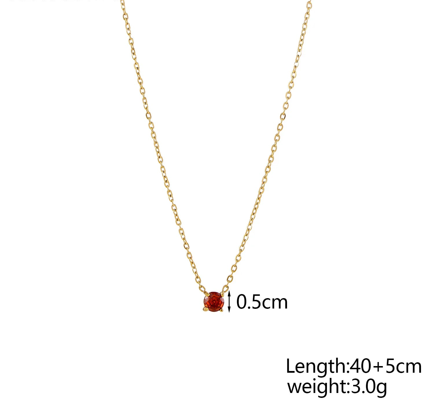 Gold-plated stainless steel necklace with zircon detail