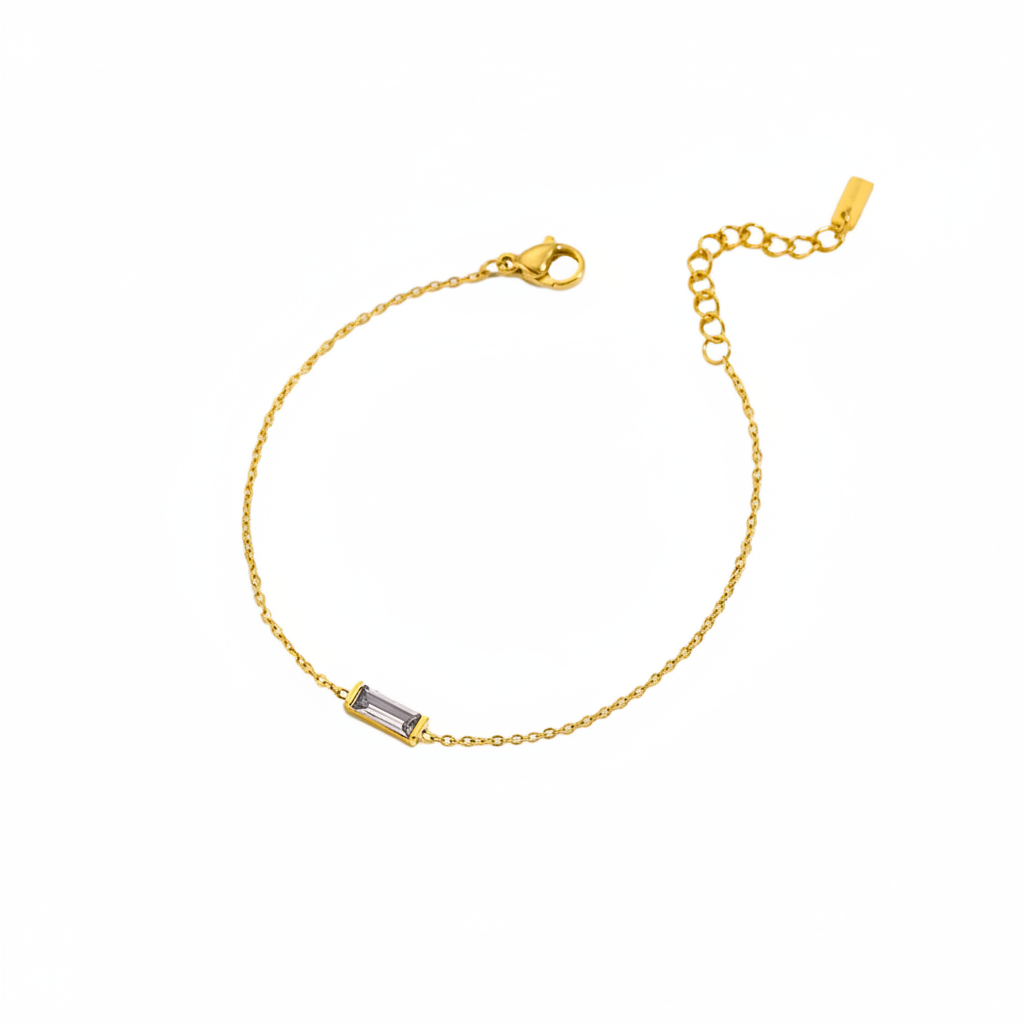 Gold-tone bracelet with colored stone detail