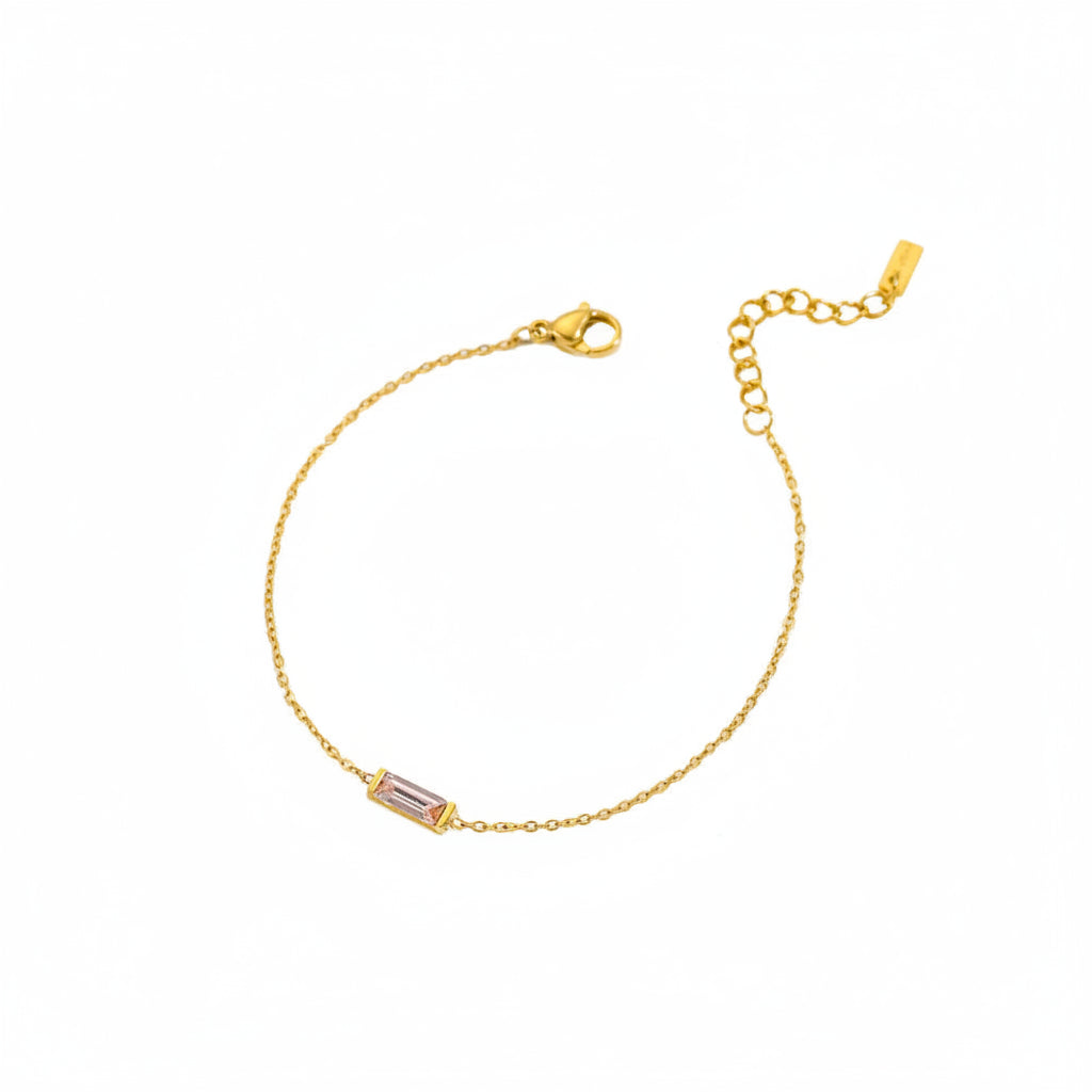 Gold-tone bracelet with colored stone detail