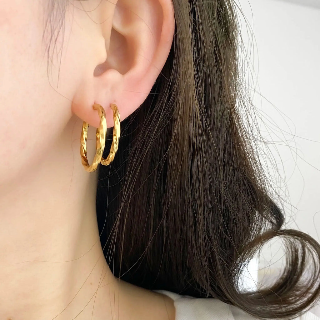 Gold-plated stainless steel hoop earrings