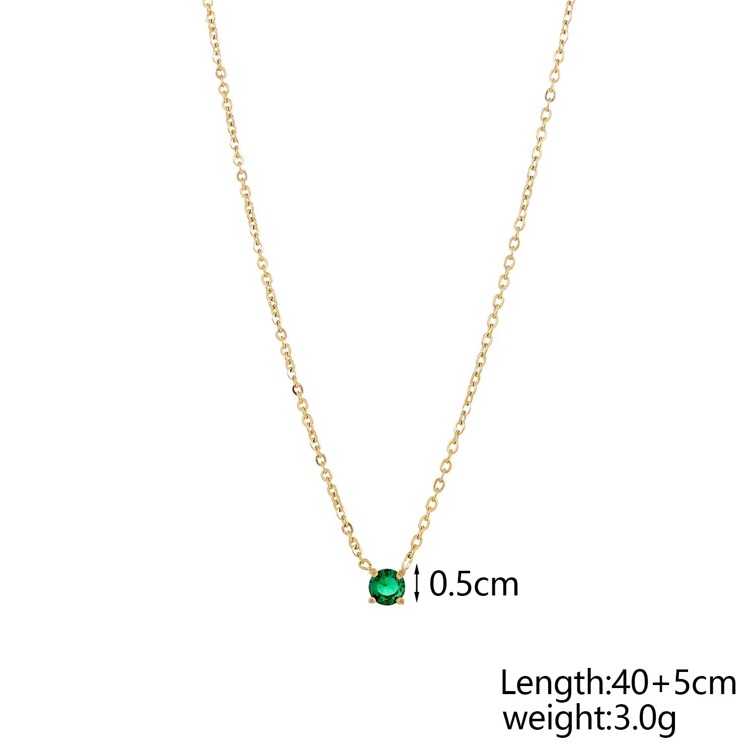 Gold-plated stainless steel necklace with zircon detail