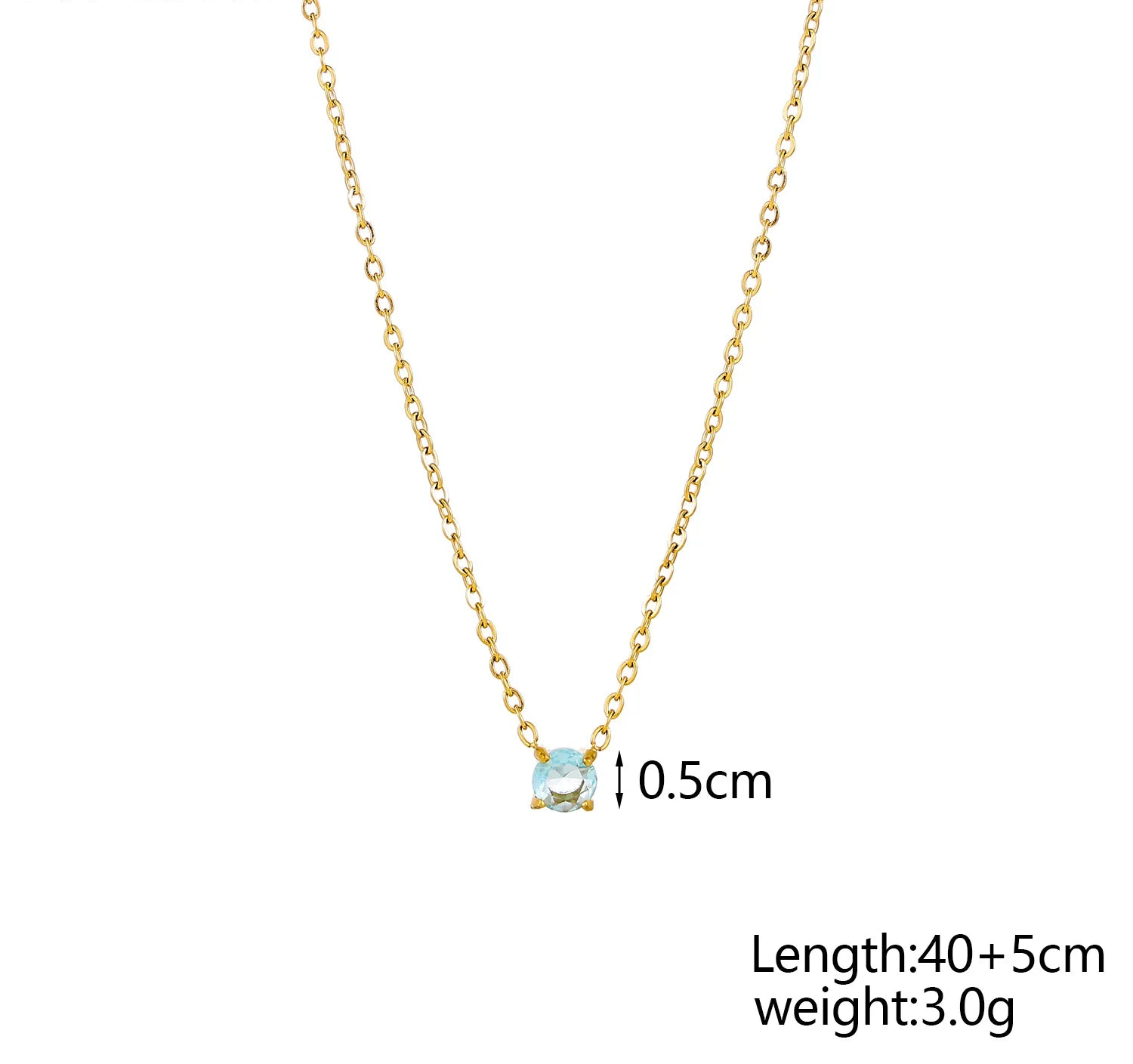Gold-plated stainless steel necklace with zircon detail