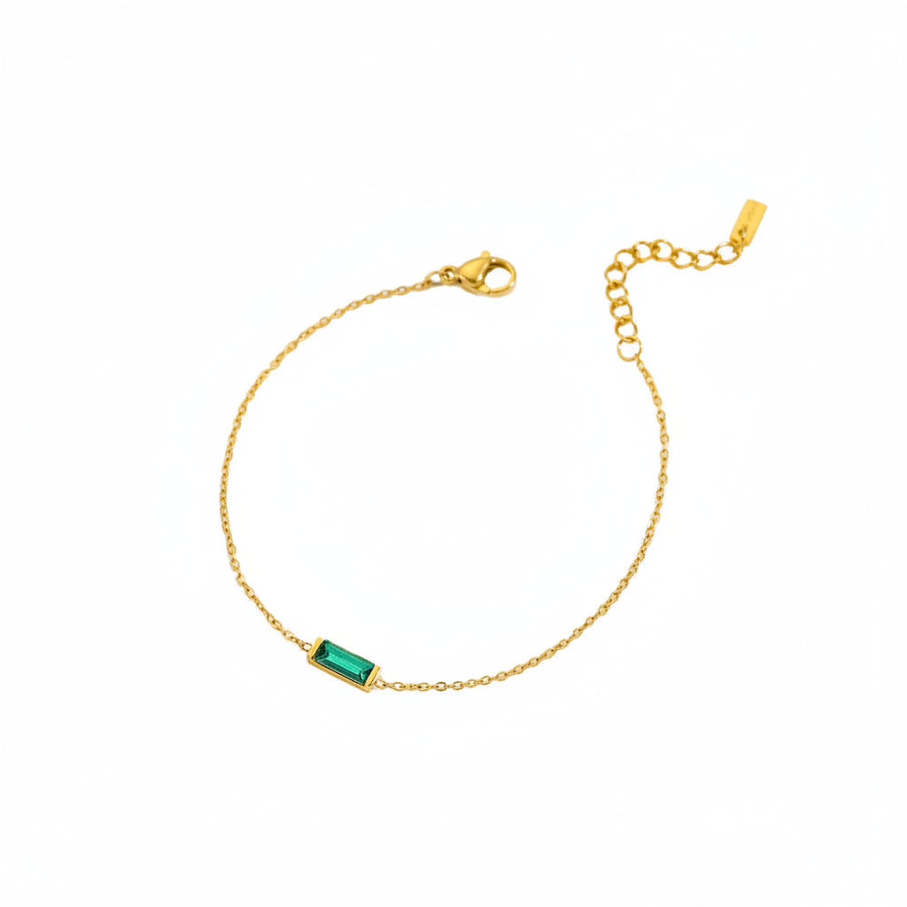 Gold-tone bracelet with colored stone detail