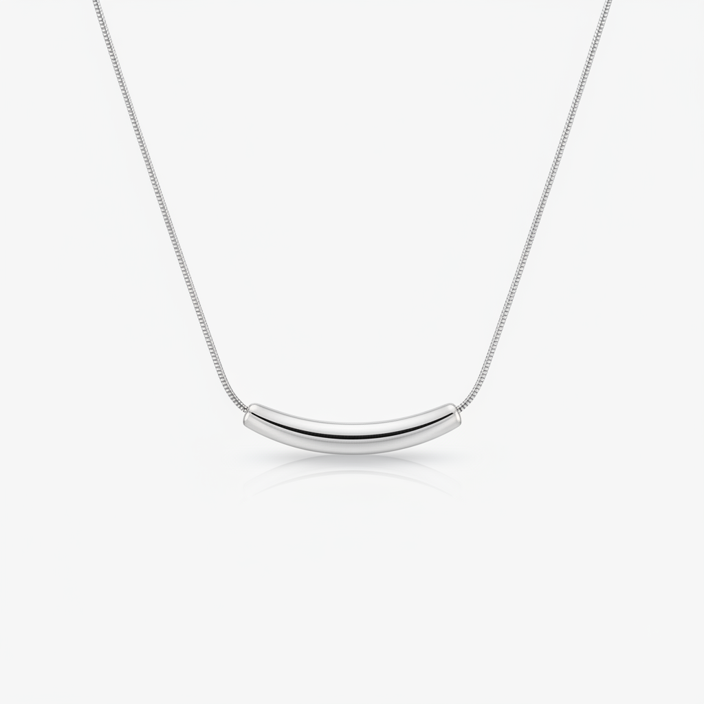 Gold-plated stainless steel pendant necklace with stone detail