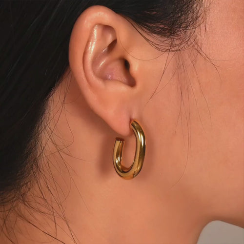 Gold-plated stainless steel earrings