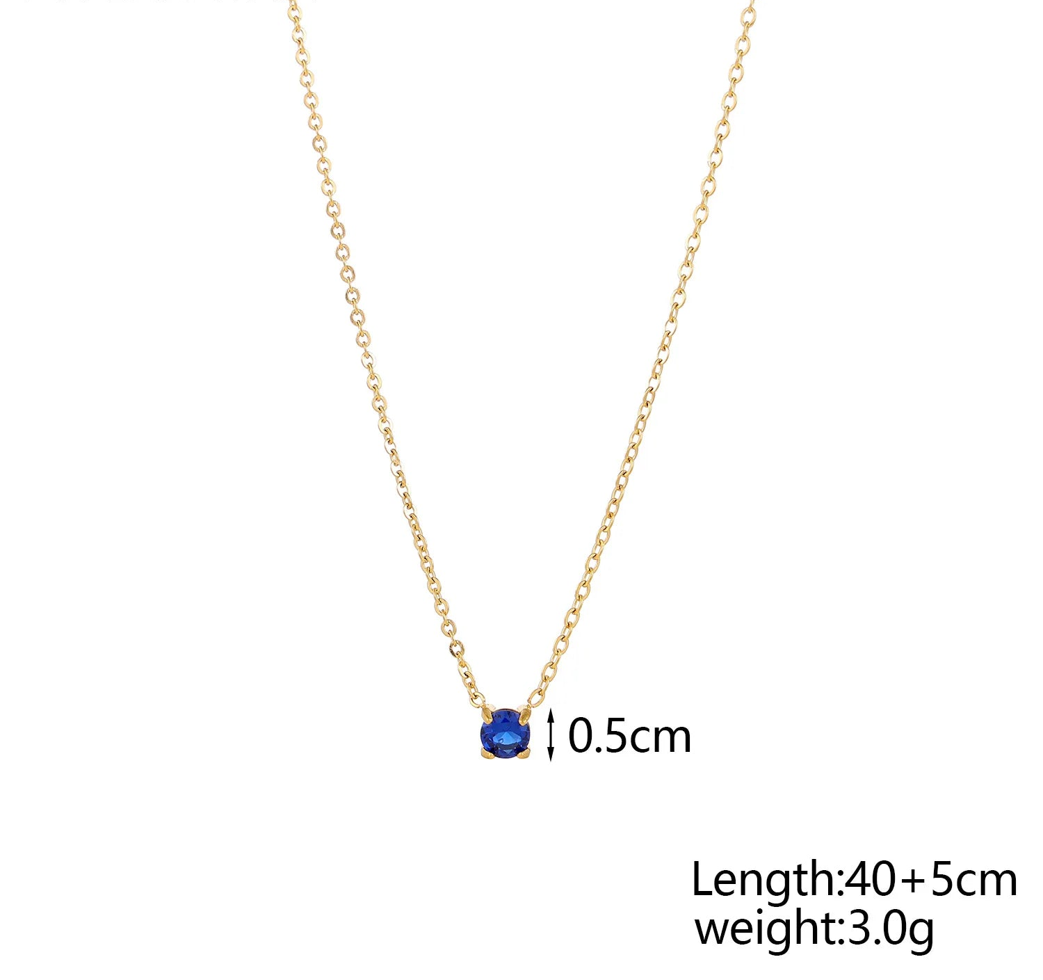 Gold-plated stainless steel necklace with zircon detail